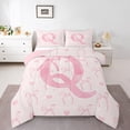 thumbnail image 2 of Erosebridal Initial Q Letter Bedding King Comforter Set, Cute Bowknot Love Down Comforter, Dreamy Princess Decor, Reversible, 2 of 7