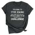 thumbnail image 1 of Hauts d'Été Amusants pour Femmes Imprimés Lettres Col Rond Manches Courtes T-Shirt, 1 of 7