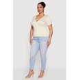 thumbnail image 3 of Women's Plus Size Metallic Detail Keyhole Top, 3 of 4