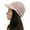 Pink 01, variant on Womens Winter Crochet Knitted Beanie Visor Hat Thick Warm Knit Skull Cap Plus Velvet Outdoor Beanie with Brim