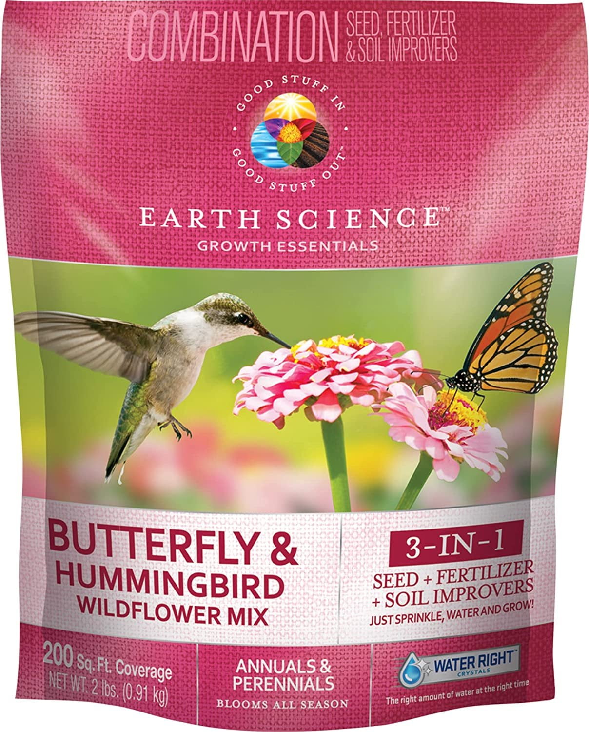 Wildflower Butterfly & Hummingbird Mix from Earth Science 2 lb, 3In