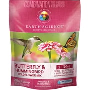 Wildflower Butterfly & Hummingbird Mix from Earth Science 2 lb, 3-In-One Mix with Premium Wildflower Seed, Plant Food and Soil Conditioners, Non-GMO, for Bees, Hummingbirds, Butterflies, Pollinators