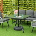 thumbnail image 2 of Outsunny 42-inch Patio Dining Table with Umbrella Hole Square Outdoor Bistro Table for Garden Lawn Backyard, Steel, 2 of 10