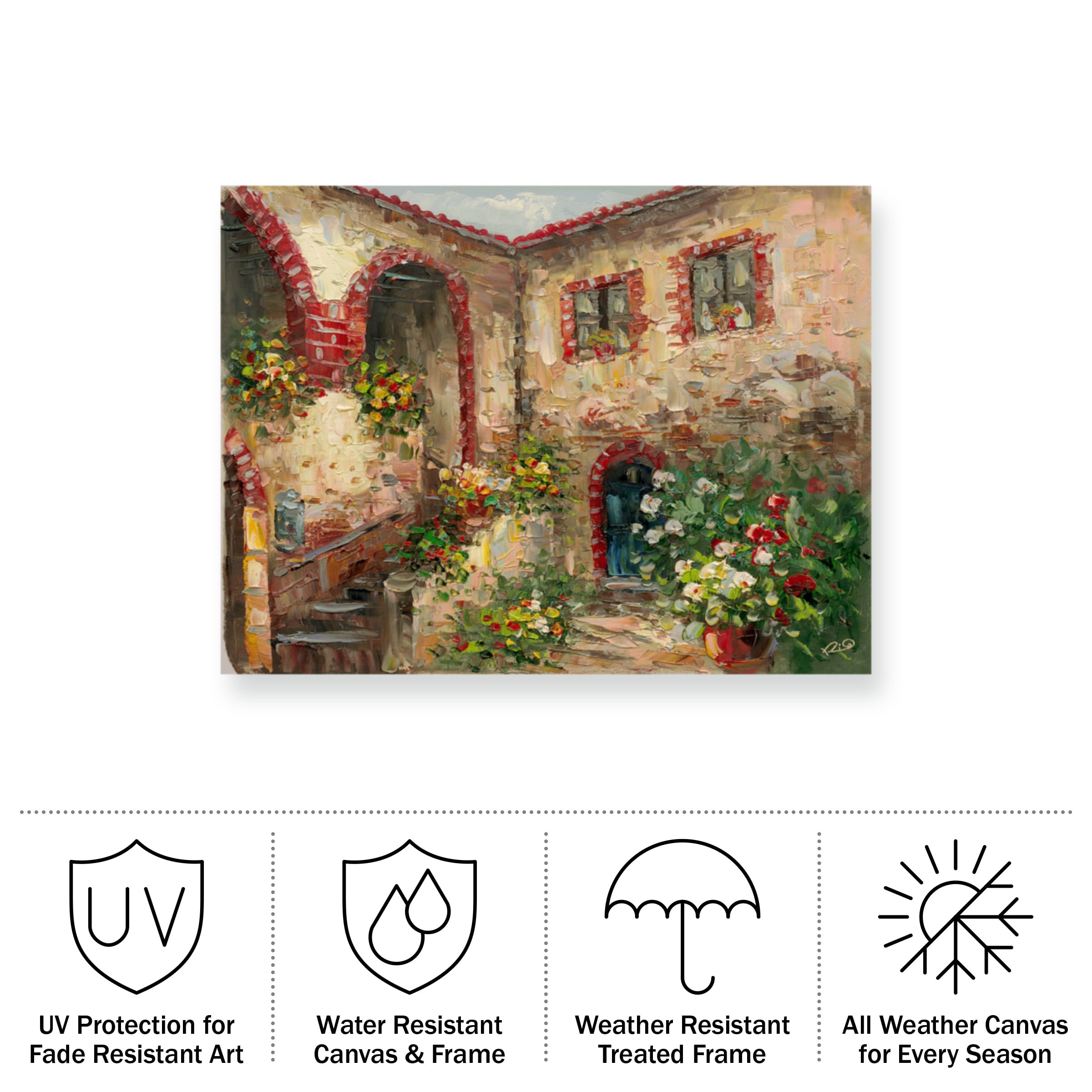Masters Fine Art 'Tuscany Courtyard' Outdoor All-Weather Wall Decor