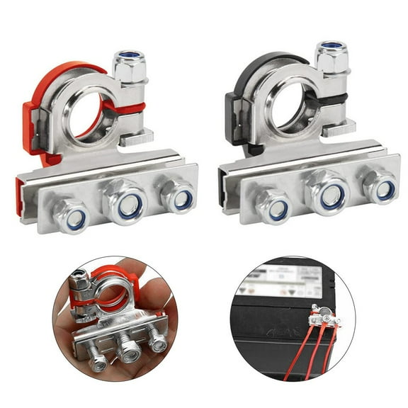 2Pcs Car Battery Terminal Connector Top Post Positive Negative Heavy Duty Fangkenuo