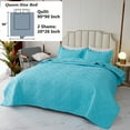 thumbnail image 5 of Quilted Floral Bedspread Set for Queen Beds – Includes Bedspread and Shams (Ogee, Blue), 5 of 8