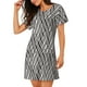 thumbnail image 2 of Fotbe Black White Stripes Bata de Dormir para Mujer con Estampado, Camisón de Algodón de Manga Corta, Ropa de Dormir Casual, 2 of 6