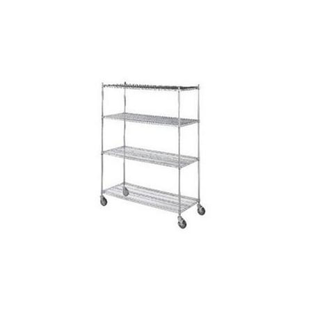R&B Wire LC183672 18 inch x 36 inch x 72 inch Linen Cart with Four Wire Shelves