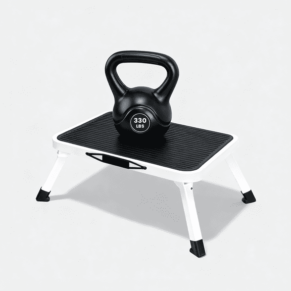 Concetta Foldable Car Wash Stool With Carrying Handle And Non-Slip Platform, Single-Step Rubber Foot Ladder, Supports Up To 330 Lbs, Sturdy Metal Folding Stool, Suitable For Rvs, Trucks, Home Kitchen