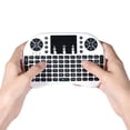 thumbnail image 4 of Amdohai Clavier Sans Fil Rétroéclairé 2,4 GHz Air Mouse Pavé Tactile Télécommande Portative Rétroéclairage pour Android TV BOX PC Téléviseur Intelligent Blanc, 4 of 9