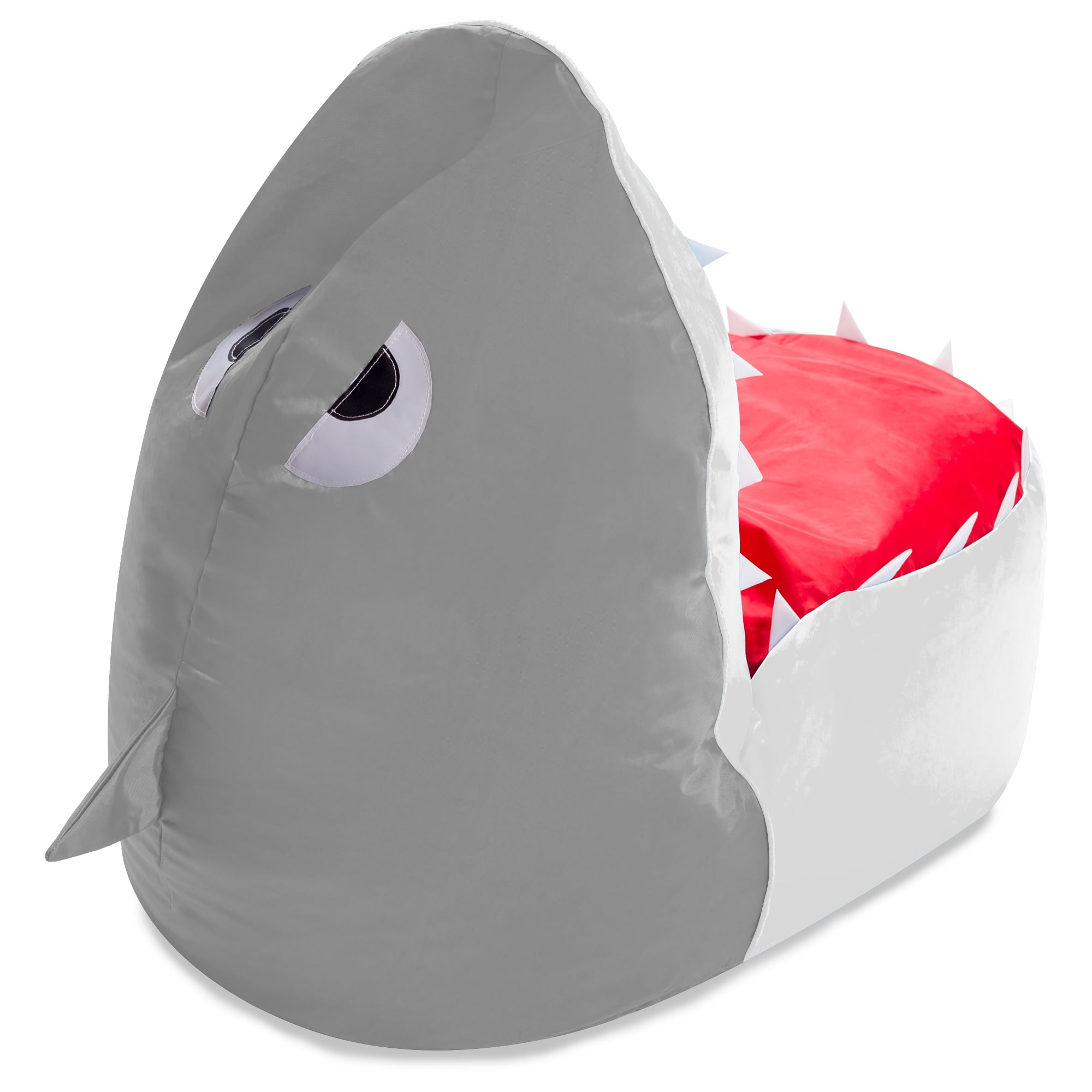 Posh Creations Bean Bag Chair Cover, Soft Shark Lounger, Kids, 2.5 ft, White