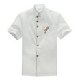 thumbnail image 2 of Unisex Chef Short Sleeve Jacket Coat Uniform Kitchen Cooker Work Restaurant - White, XL, 2 of 7