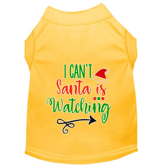 Christmas Pet Dog  Cat Shirt Screen Printed, "I Can't, Santa is Watching"