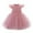 Pink, variant on AUNVITO Baby Tutu Dress Summer Short Sleeve Flutter Sleeve Mesh Bow Princess Party Christening Performance Dress