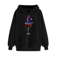 thumbnail image 4 of GaThRRgYP Plus Size Shirt for Women Winter,Women Long-sleeved Hooded Pocket Halloween Printed Casual Loose Sweatshirt Black L, 4 of 4
