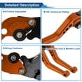 thumbnail image 4 of Unique Bargains Short Brake Clutch Levers for Kawasaki Ninja 300/Z300 2013-2017 Adjustable Motorcycle Handlebar Brake Lever Aluminum Alloy Orange 1 Pair, 4 of 7