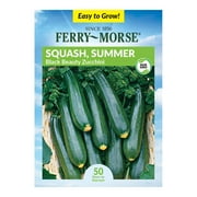 Ferry-Morse 4.1G Squash, Summer Black Beauty Zucchini Vegetable Plant (1 Pack)- Seed Gardening, Full Sunlight