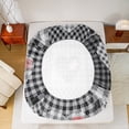 thumbnail image 6 of Feelyou Plaid Love Heart Twin Sheet Sets, Modern Fashion Patchwork Twin Fitted Sheet, Black Check Buffalo Flat Sheet, Lightweight Room Decor, 3 Pieces, 6 of 8
