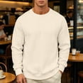 thumbnail image 5 of Hurxie Men's Sweater Crewneck Cable Knit Textured Sweaters Pullover Casual Sweater for Men Beige,M, 5 of 7