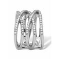 thumbnail image 2 of PalmBeach Jewelry 0.55 TCW Round Cubic Zirconia Sterling Silver Five Row Wrap Ring, 2 of 6