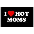 thumbnail image 1 of Bandera de I Love Moms I Love Hot Moms Flags - Bandera de decoración divertida para interiores y exteriores - Regalos de tapiz para el día de la madre y cumpleaños, 1 of 1