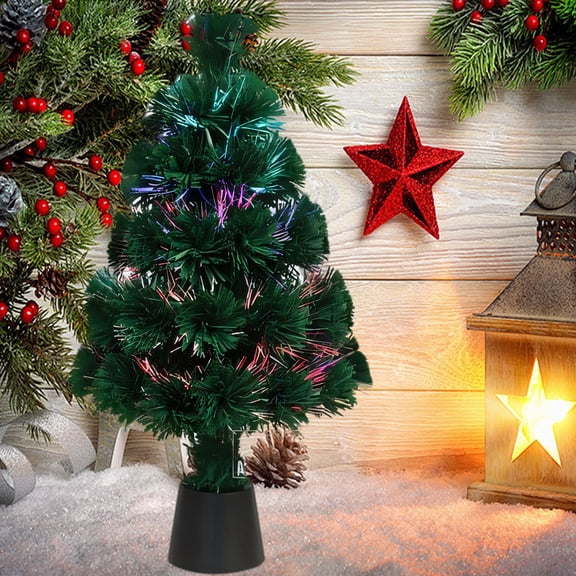 YIMWNYI Artificial Christmas Tree with LED Lights, Battery Operated Decorative Tree, Festive Holiday Decor for Home, Office, Party, Snowflake Ornaments, Indoor Outdoor Christmas Decorations