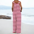 thumbnail image 5 of BLVB Women Overalls Sleeveless Striped Jumpsuits Wide Leg Bib Pants Rompers Summer Beach Outfits with Pockets, 5 of 7