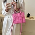 thumbnail image 2 of Bolsa De Hombro Bolso de mano para mujer, bolso de hombro simple de cuero PU, bolso de mensajero sólido cuadrado (rosa) Tmvgtek Para Estrenar, 2 of 7