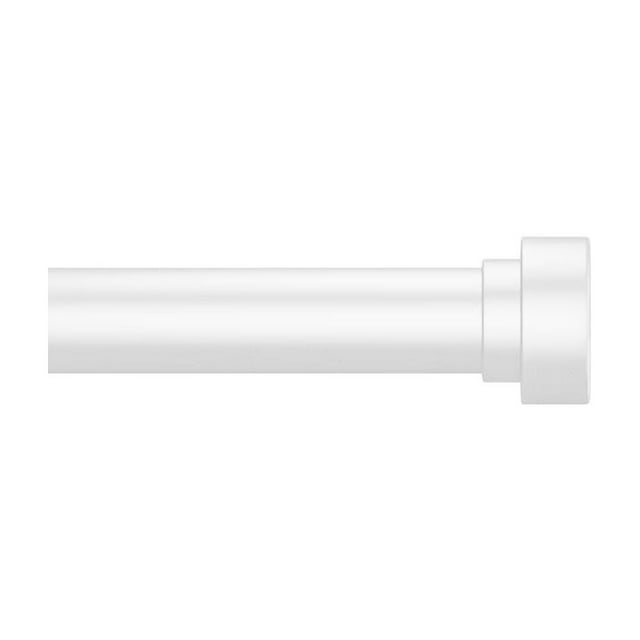 Joydeco Barras de Cortina para Ventanas de 32 a 48 Pulgadas, Varilla única Decorativa Ajustable para Ventana con remates de Aluminio (32 a 48 Pulgadas, 1 Unidad Blanca)