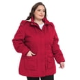 thumbnail image 4 of Soularge Women's Plus Size Winter Coat Warm Thicken Cotton Jacket with Hood Red 2X, 4 of 10