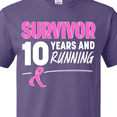 thumbnail image 4 of Inktastic Breast Cancer Survivor 10 Years and Running with Pink Ribbon T-Shirt, 4 of 5