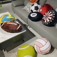 thumbnail image 4 of 1 Pcs Plush Soccer Ball Pillows，Fluffy Soft Stuffed Sports Throw Pillows Cute Soccer Ball Shaped Cushions for Bedroom Nursery Room Decoration, 4 of 5