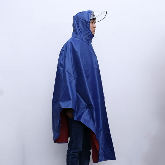 WHAMVOX Women Bicycle Raincoat Large Hat Brim Raincoat 120.00X120.00X0.20CM Blue