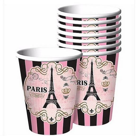 Bridal Shower 'A Day in Paris' 9oz Paper Cups (8ct)