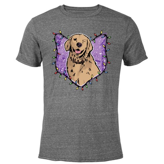 Marvel Hawkeye Lucky the Pizza Dog Holiday Lights - Short Sleeve Blended T-Shirt for Adults – Customized-Dark Heather