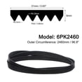 thumbnail image 2 of Unique Bargains 6PK2460 V-Ribbed Belt, EPDM Rubber, 2460mm Length, 21mm Width, 5mm Thick, 2 of 5