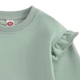 thumbnail image 6 of NIEWTR Baby Crew Neck Sweatshirts, Toddler Casual Pullover Shirts, Kids Boys Girls Solid Color Fall Winter Long Sleeve Tops(A-Green,18-24 Months), 6 of 6
