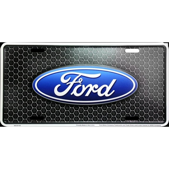 HangTime Ford Honeycomb 6 x 12 Embossed aluminum license plate