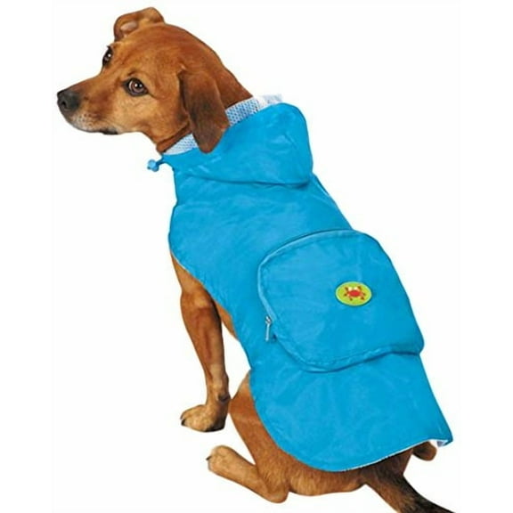 Zack & Zoey Under the Sea Stowaway Dog Jacket, Small, Blue