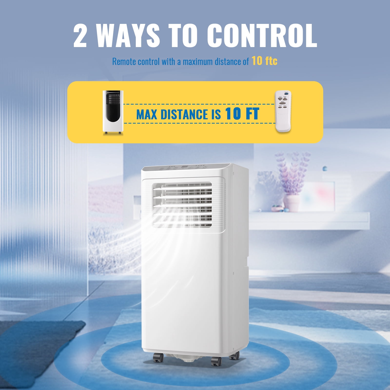 DEMULLER 4400BTU(8000 ASHRAE) Portable Air Conditioner with Remote, Covers up to 250 Sq.Ft. AC Unit