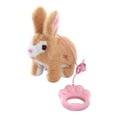 thumbnail image 4 of Conejo eléctrico de peluche que camina, juguete musical, , repite lo que dices, mascota electrónica interactiva para niños, regalo de cumpleaños Marrón, 4 of 9