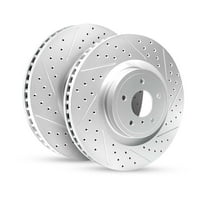 R1 Concepts Rear Brake Rotor Kit |Brake Rotors| Brake Disc |Drilled and Slotted WBPN1-59046