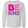 thumbnail image 3 of Inktastic Be Kind Logo in Pink and Purple Long Sleeve Youth T-Shirt, 3 of 5