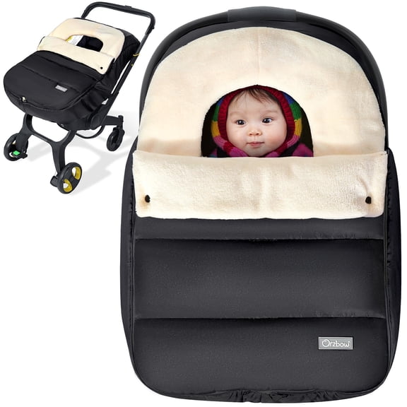 Orzbow Fundas para Asientos de Coche para Bebés Invierno, Funda Universal para Asientos de Coche para Bebés con Cuello Ajustable, Funda Impermeable para Asientos de Coche con Cremallera, Polar Coral C