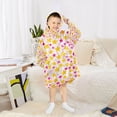 thumbnail image 6 of FORMRS Wearable Blanket Hoodie with Sleeves for Kids Cozy Flannel Sweatshirt, Light Pink Stars, 6 of 7