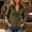 Army Green, variant on Women's Western Fringe Shirt Suede Button Down V-Neck Long Sleeve Slim Fit Cowgirl Blouse Country Concert Top 9 Colors S-XXXL