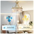 thumbnail image 6 of Garwarm 20" Gold Crystal Fandelier Ceiling Fan with Light and Remote, 6-Speed Reversible Caged Chandelier Fan with Adjustable Chain for Girls Bedroom Nursery, 6 of 21