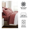 thumbnail image 6 of KriKac Extra Deep Pocket Sheets Set for Bed, 4-Piece Ultra-Soft Microfiber Bed Sheets with 21" Deep Fitted Sheet, Oversize Flat Sheet, 2 Pillowcases, Marsala, 6 of 9