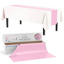 Exquisite 14" X 200' Select A Size Table Plastic Runner with Built-In Slide Cutter - Pink