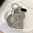 thumbnail image 3 of Wrapables Crystal Bling Key Chain Keyring with Tassel Car Purse Handbag Pendant, Silver Feline, 3 of 6